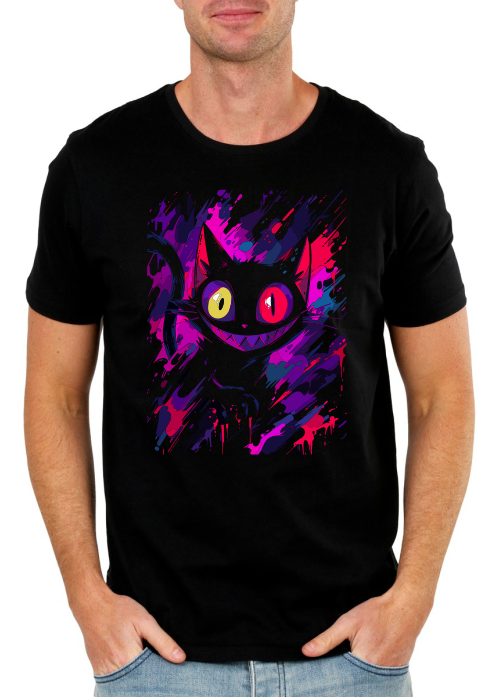 Psychedelic Kitty Parody T-Shirt – Vibrant Cat Design Tee