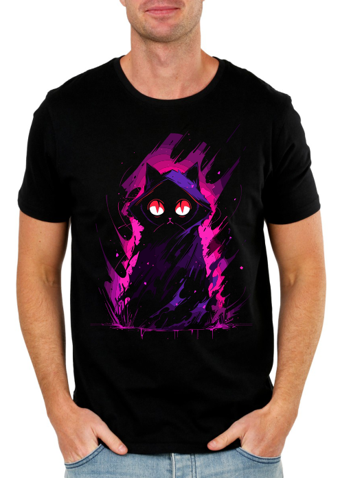 Mystical Black Cat T-Shirt – Enigmatic Graphic Tee