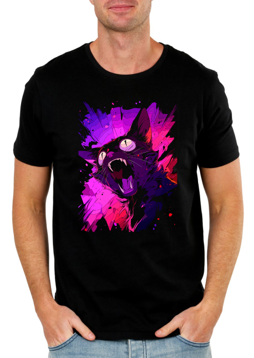 Screaming Cat Parody T-Shirt – Eye-Catching Gothic Tee