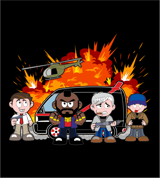 Retro Action Team Funny T-Shirt – 80s Van Adventure Graphic Tee | Unisex Gildan Softstyle UK