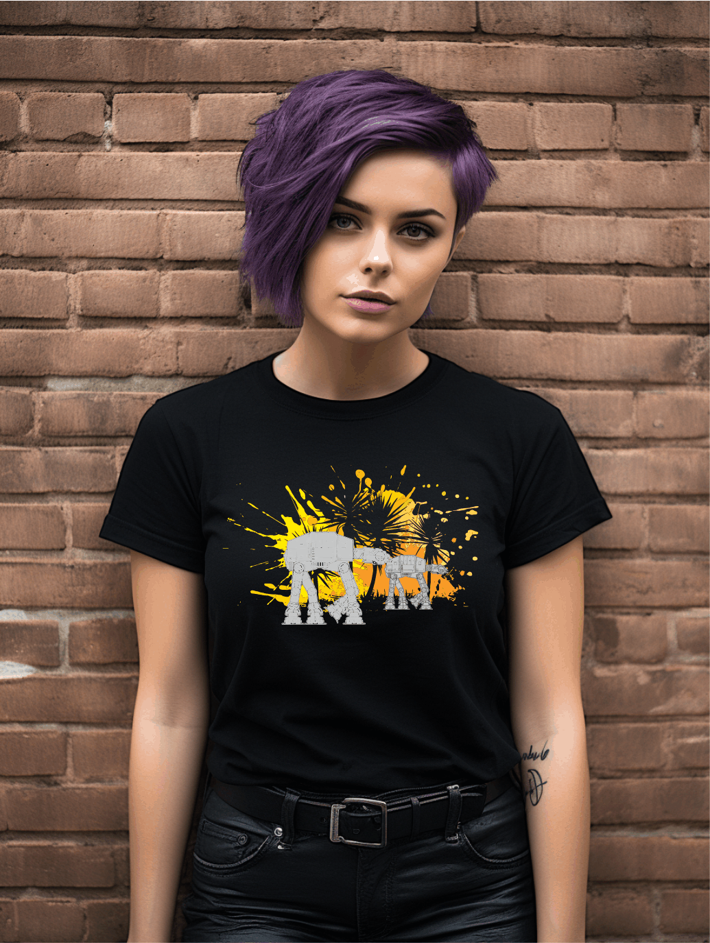 Retro Walker Battle T-Shirt – Sci-Fi Inspired Galactic Machine Graphic Tee | Unisex Gildan Softstyle UK