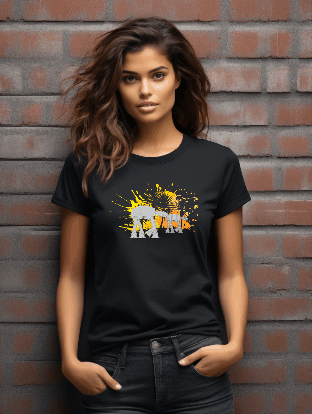 Retro Walker Battle T-Shirt – Sci-Fi Inspired Galactic Machine Graphic Tee | Unisex Gildan Softstyle UK
