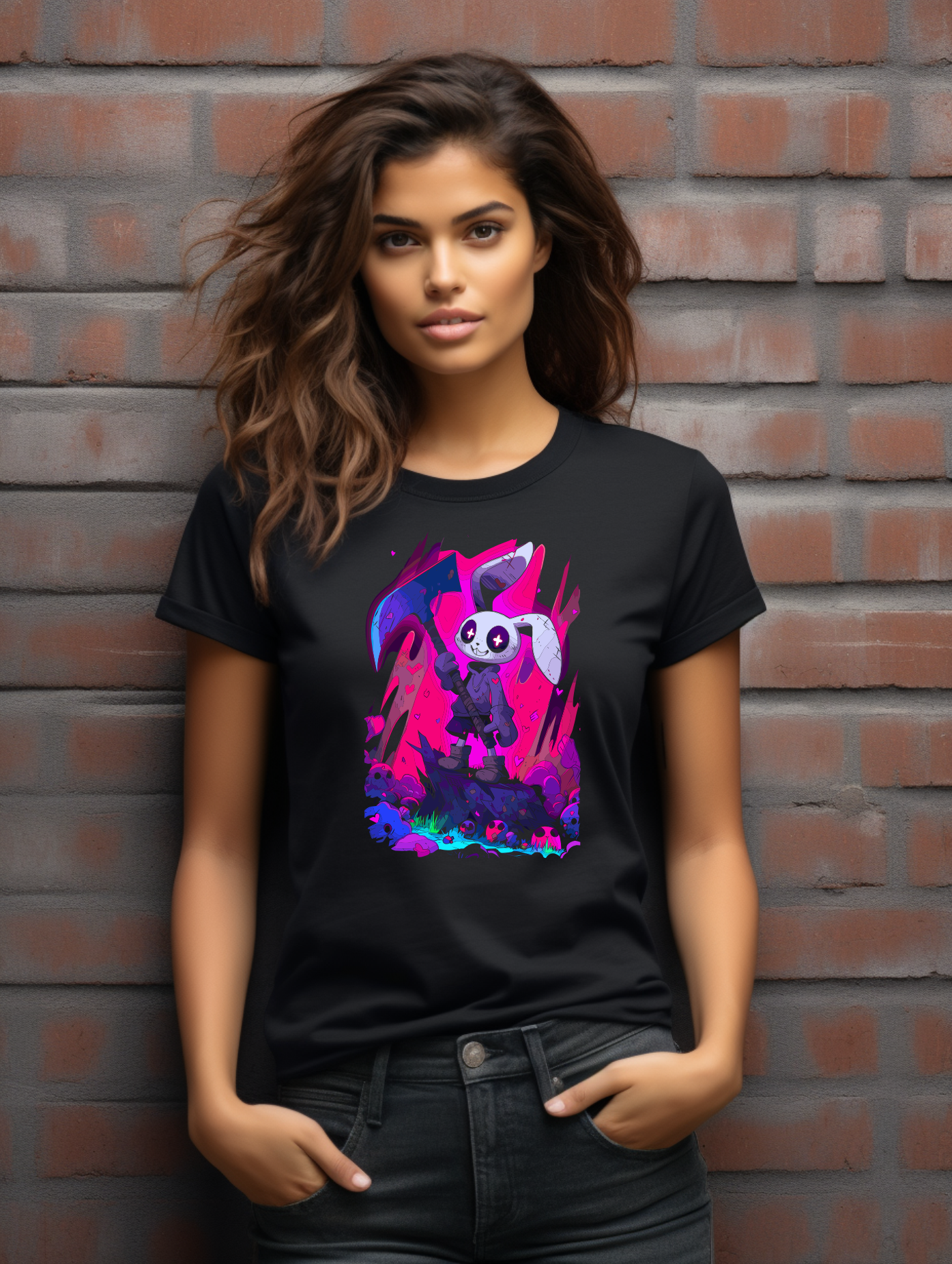 Playful Mercenary Bunny T-Shirt – Funny Graphic Design Tee