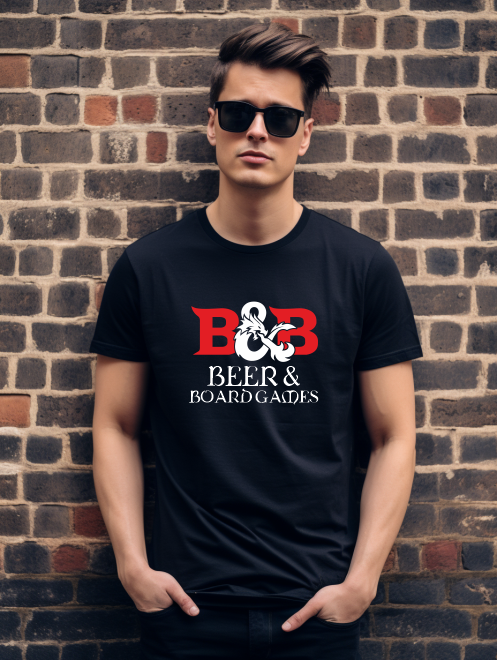 Beer & Board Games Parody T-Shirt – Humorous Graphic Tee for Gamers