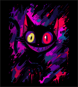 Psychedelic Kitty Parody T-Shirt – Vibrant Cat Design Tee