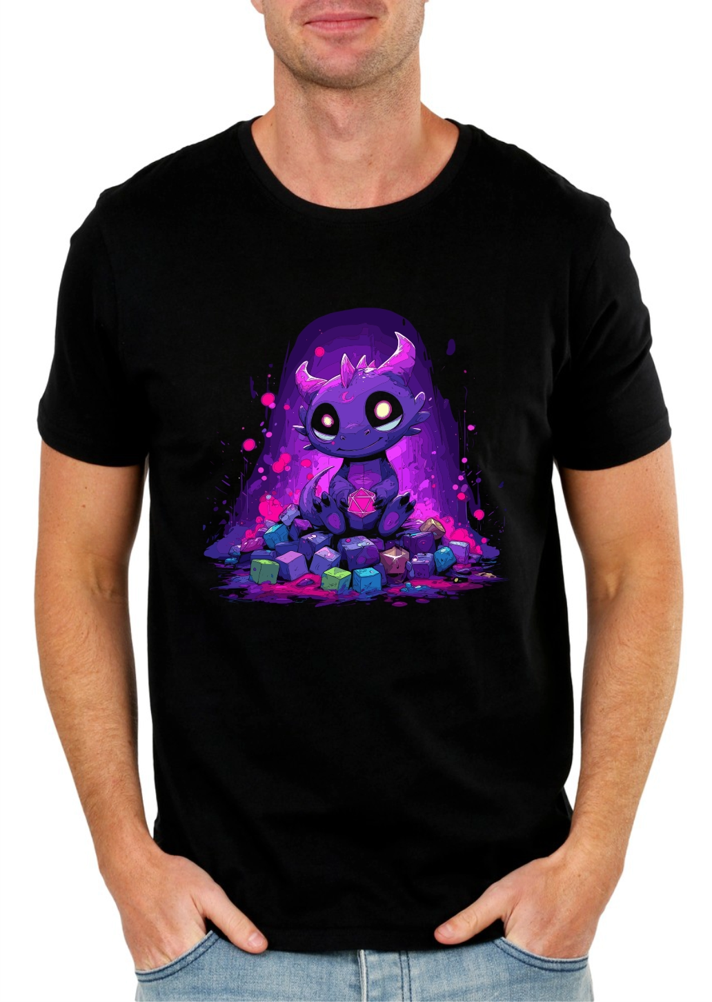 Dice Hoard Guardian – Neon Tabletop Graphic Tee