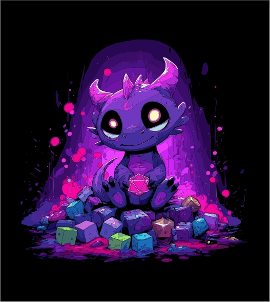Dice Hoard Guardian – Neon Tabletop Graphic Tee