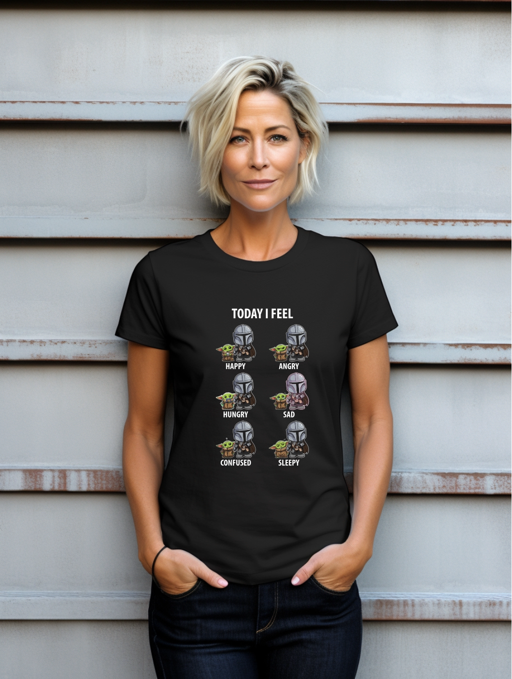 'Today I Feel' Funny Space T-Shirt | Cute Mood Graphic Tee | Sci-Fi Inspired Shirt | Unisex Gildan Softstyle UK