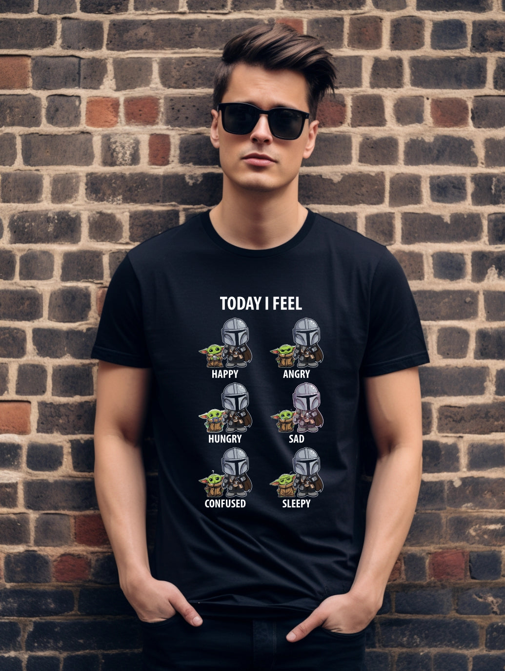 'Today I Feel' Funny Space T-Shirt | Cute Mood Graphic Tee | Sci-Fi Inspired Shirt | Unisex Gildan Softstyle UK