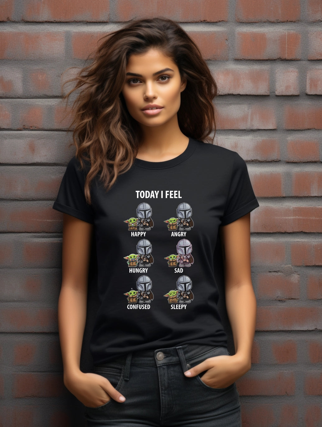 'Today I Feel' Funny Space T-Shirt | Cute Mood Graphic Tee | Sci-Fi Inspired Shirt | Unisex Gildan Softstyle UK