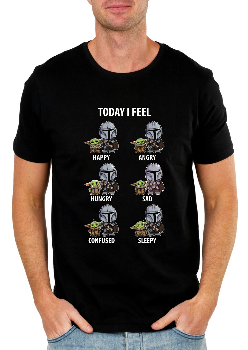 'Today I Feel' Funny Space T-Shirt | Cute Mood Graphic Tee | Sci-Fi Inspired Shirt | Unisex Gildan Softstyle UK