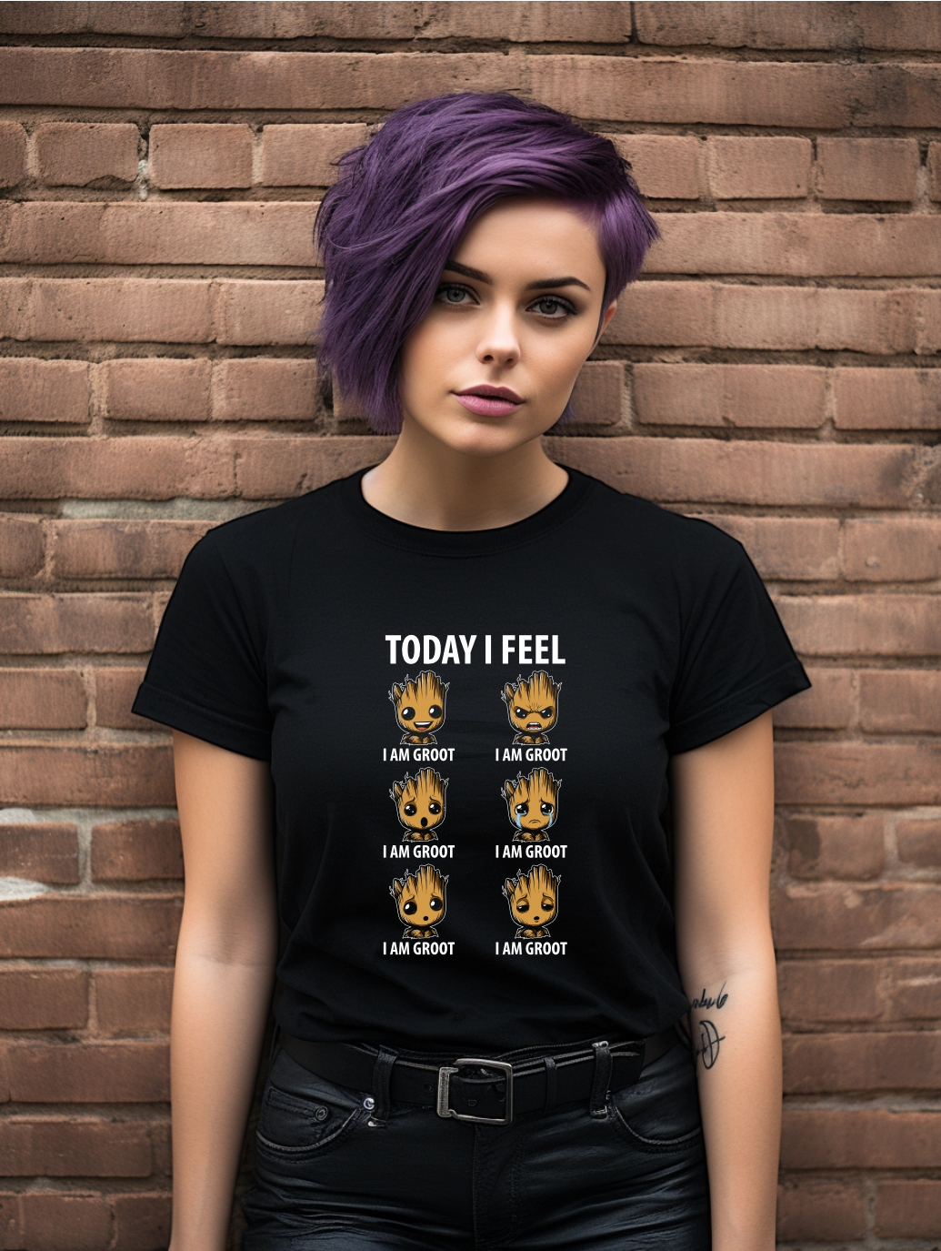 Funny Tree Character Mood T-Shirt – Today I Feel Graphic Tee | Cute Forest Cartoon Shirt | Unisex Gildan Softstyle UK