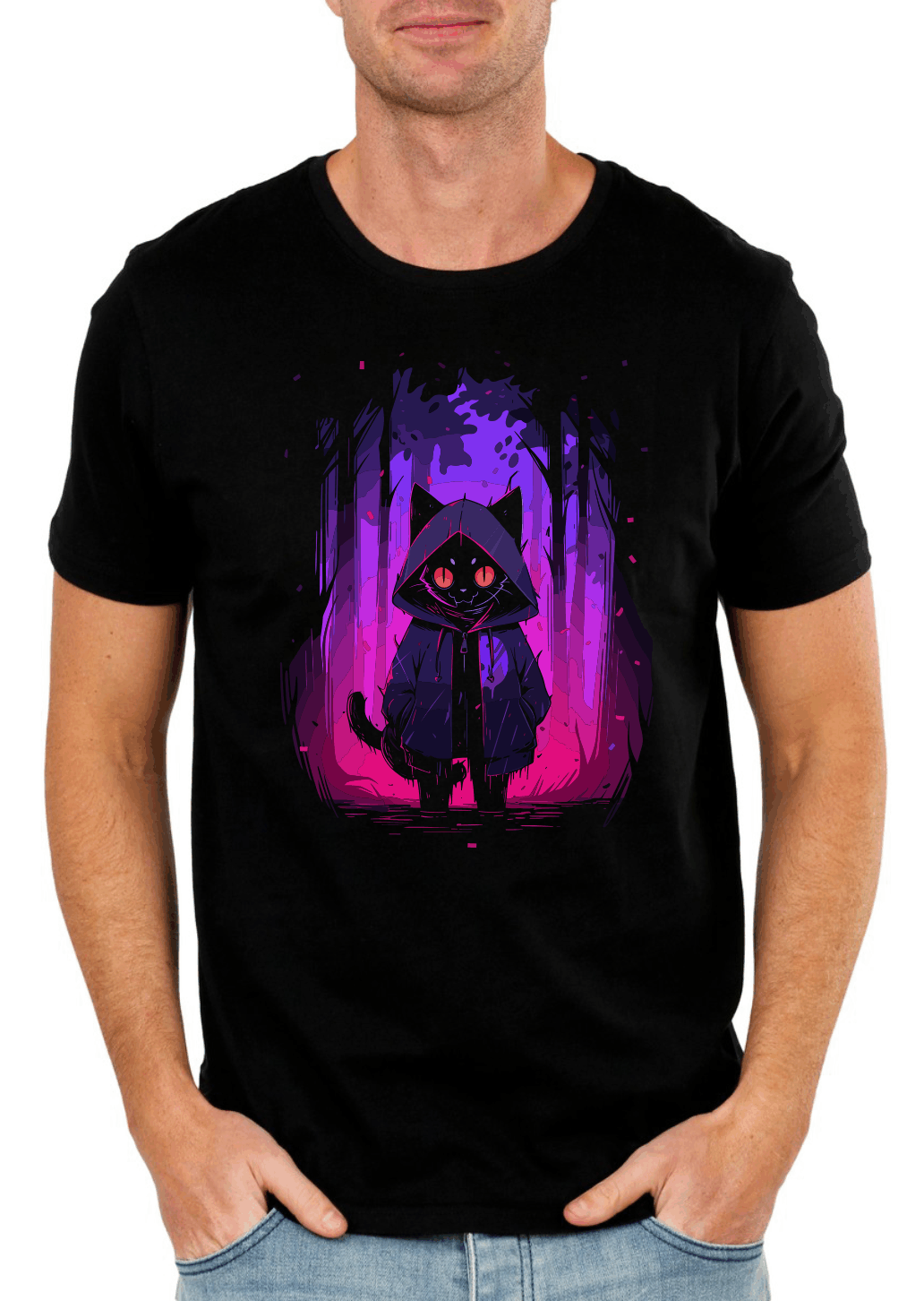 Whimsical Cat Hoodie Graphic Tee – Fun Pet Owner Shirt