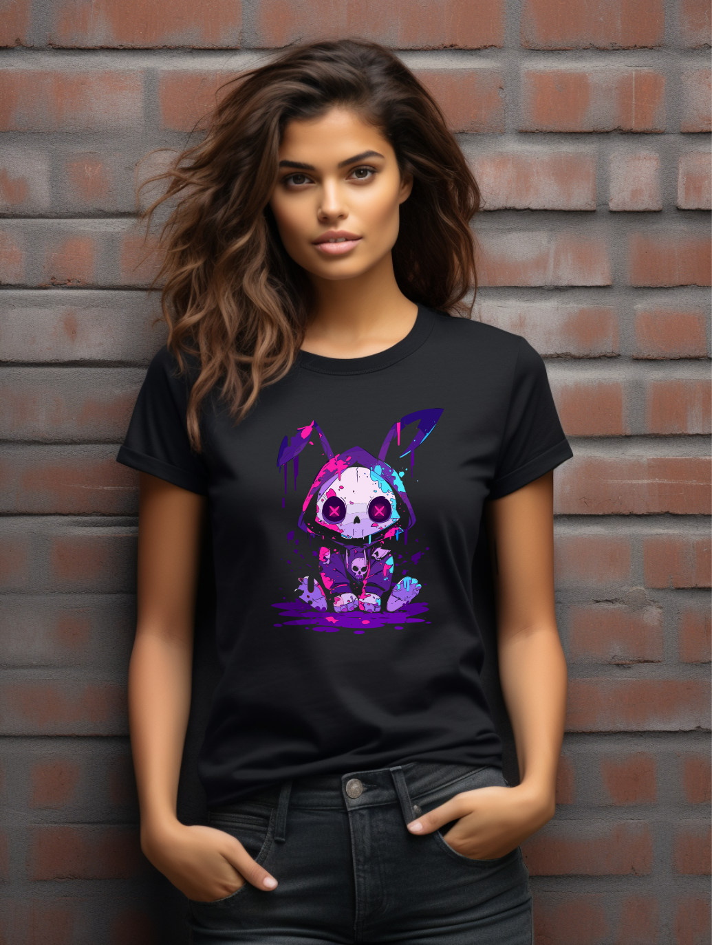 Manic Cartoon Rabbit Graphic T-Shirt – Alternative Style Tee