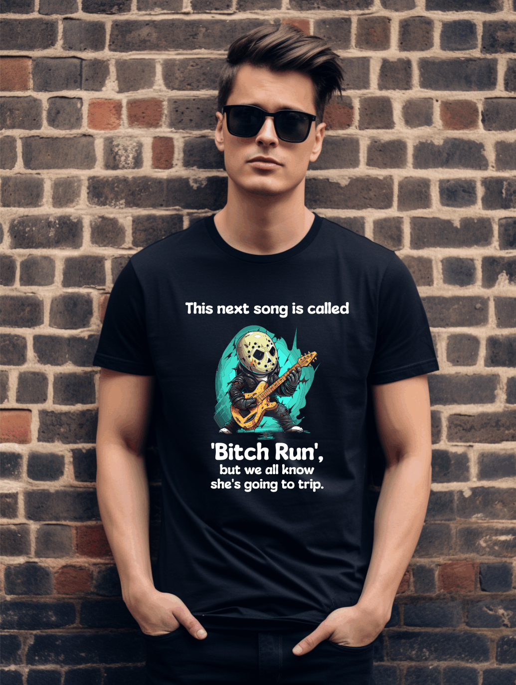 Hilarious Horror Guitar Hero T-Shirt – Parody Artwork Tee