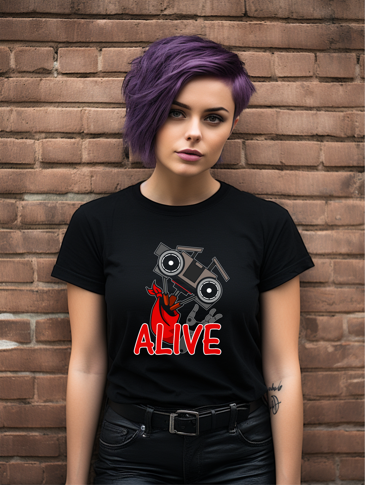 Retro Robot Parody T-Shirt – Fun Graphic Tee for Film Fans