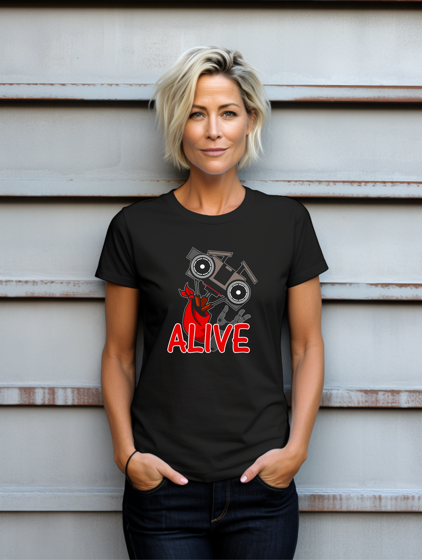 Retro Robot Parody T-Shirt – Fun Graphic Tee for Film Fans