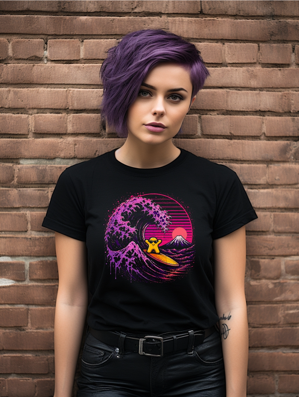 Meeple Wave Rider – Vaporwave Board Game Graphic Tee