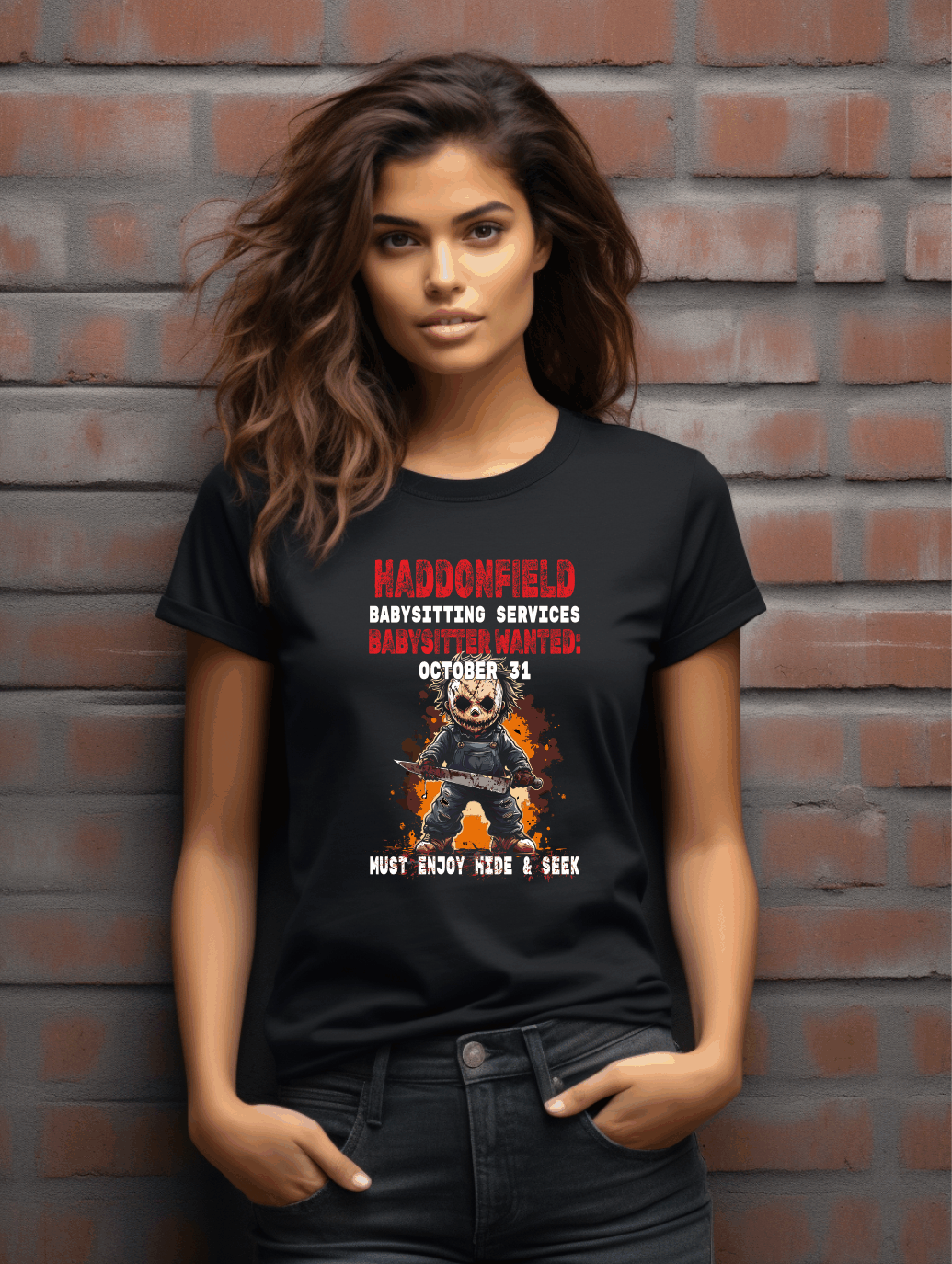 Creepy Babysitting Services Parody T-Shirt – Humorous Graphic Tee