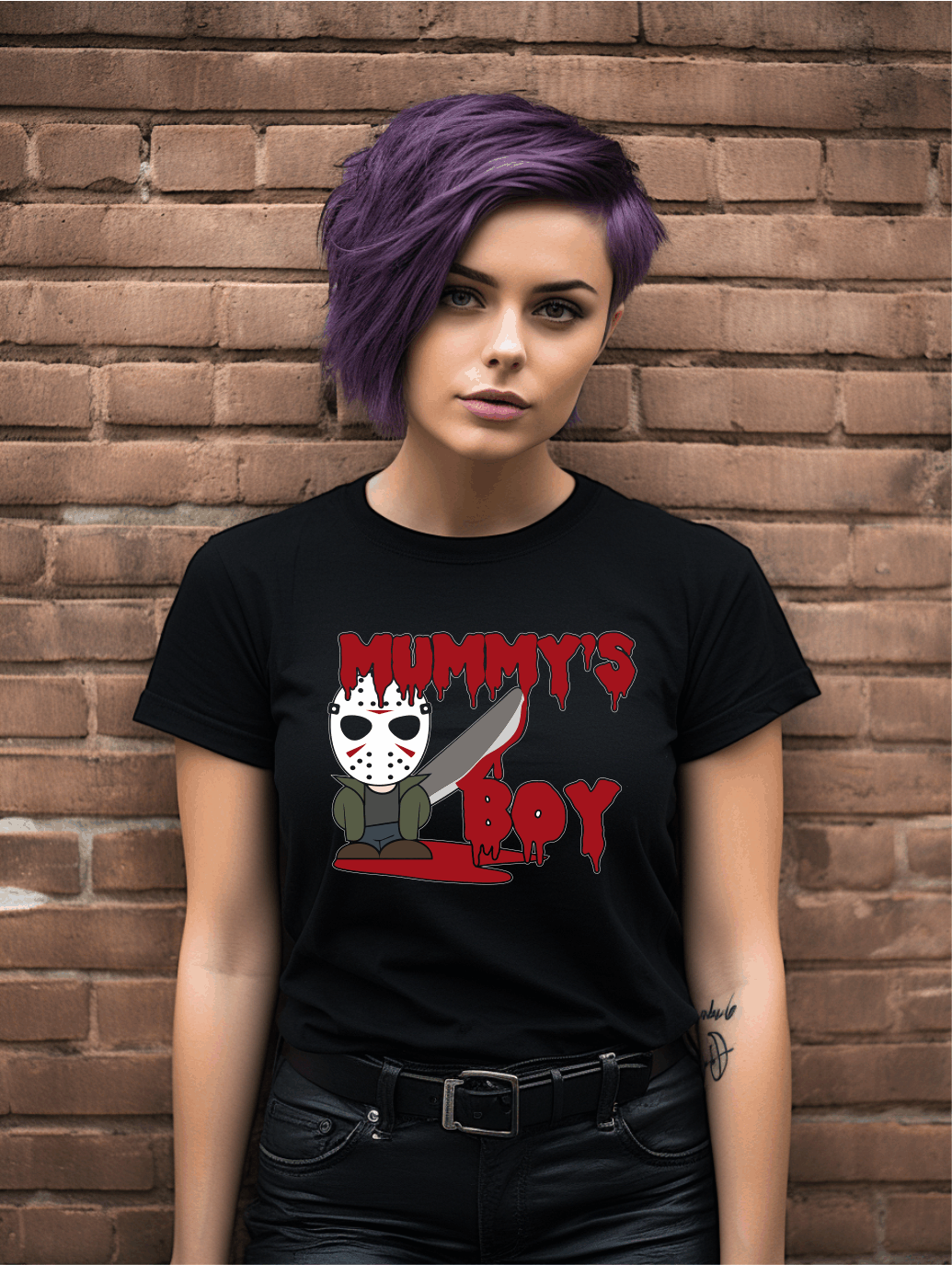 Mummy's Boy Parody Graphic T-Shirt – Hilarious Horror Tee