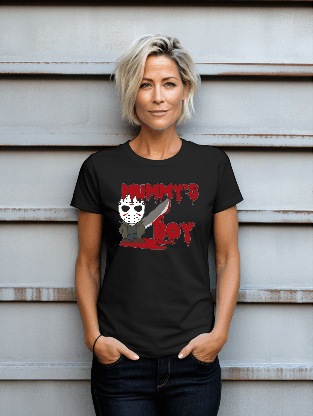 Mummy's Boy Parody Graphic T-Shirt – Hilarious Horror Tee