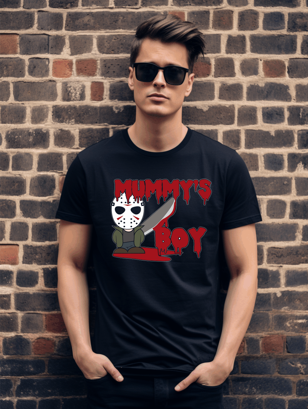 Mummy's Boy Parody Graphic T-Shirt – Hilarious Horror Tee
