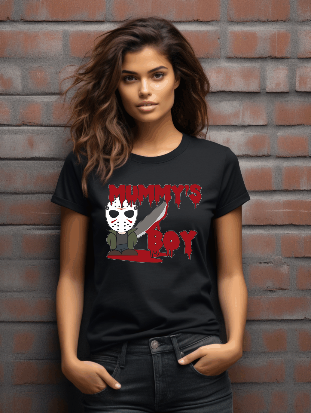 Mummy's Boy Parody Graphic T-Shirt – Hilarious Horror Tee