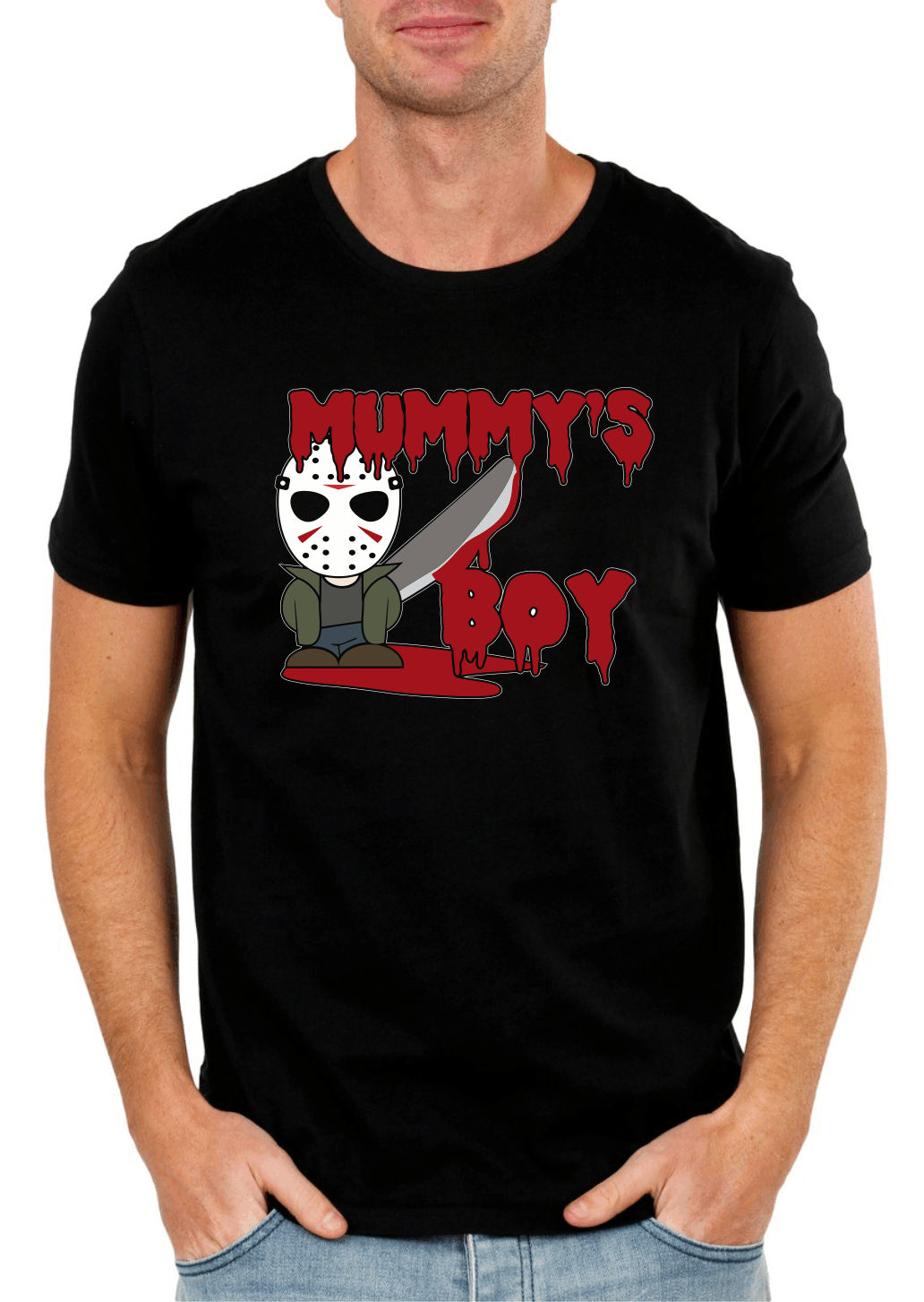 Mummy's Boy Parody Graphic T-Shirt – Hilarious Horror Tee