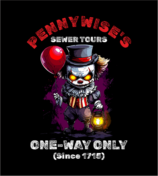 Horror-Inspired Funny T-Shirt – Red Balloon Tour Tee