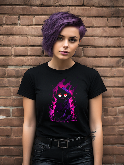 Mystical Black Cat T-Shirt – Enigmatic Graphic Tee