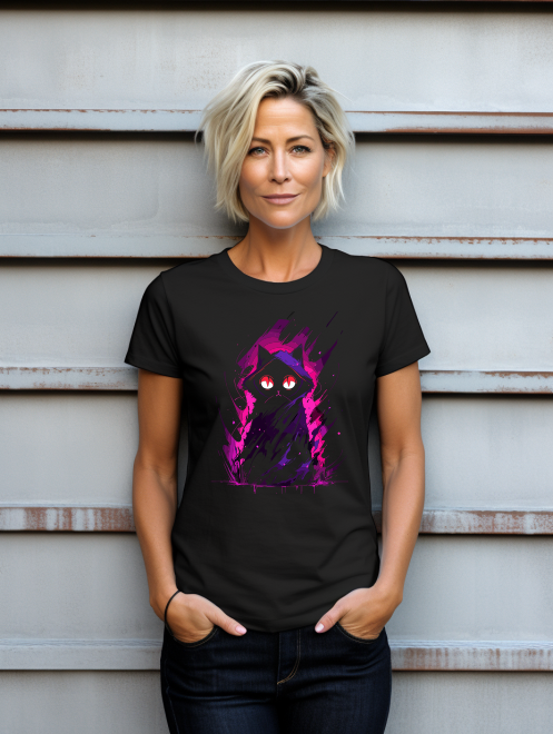Mystical Black Cat T-Shirt – Enigmatic Graphic Tee
