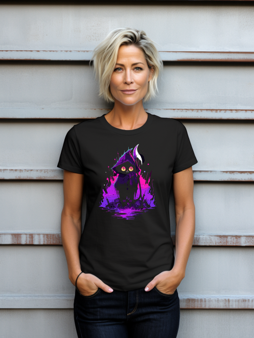 Gothic Cat Reaper T-Shirt – Unique Parody Artwork Tee