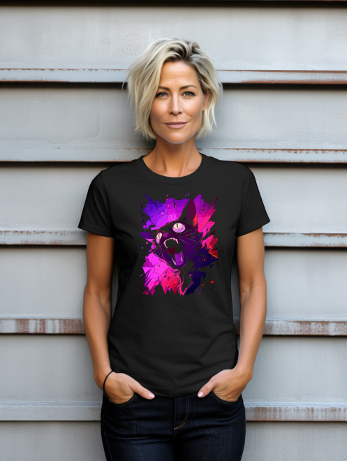 Screaming Cat Parody T-Shirt – Eye-Catching Gothic Tee
