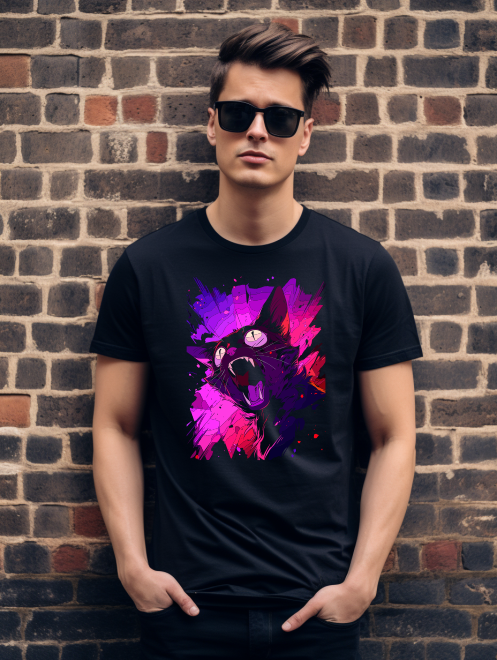 Screaming Cat Parody T-Shirt – Eye-Catching Gothic Tee