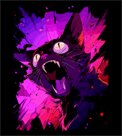Screaming Cat Parody T-Shirt – Eye-Catching Gothic Tee