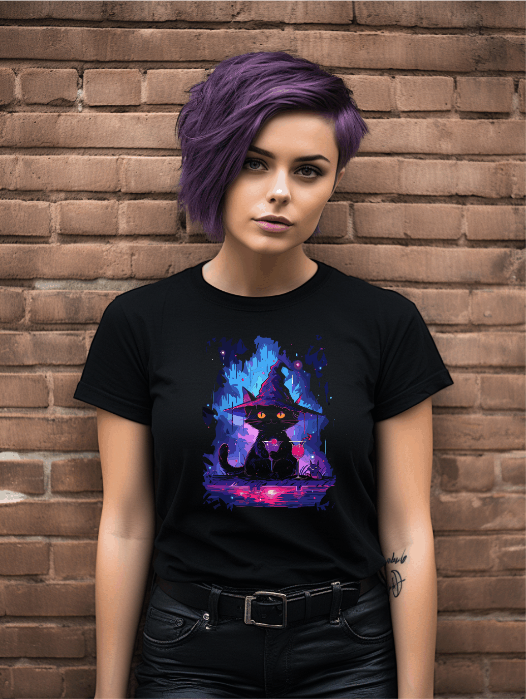 Witch Cat T-Shirt | Fantasy Cat Graphic Tee