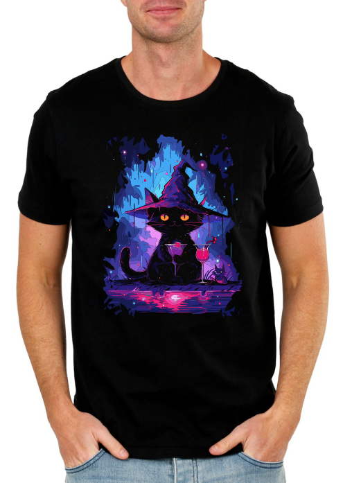 Witch Cat T-Shirt | Fantasy Cat Graphic Tee