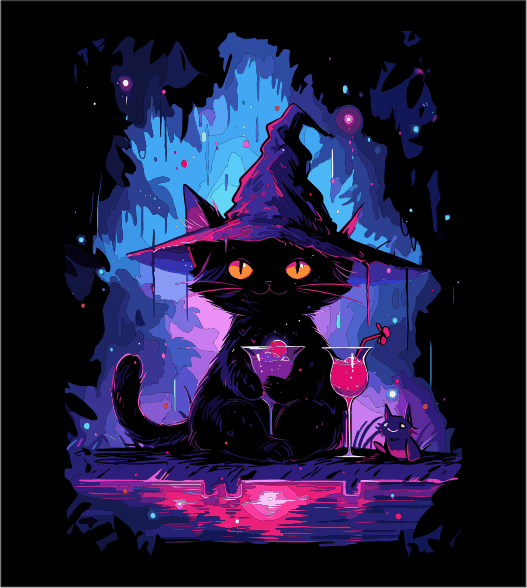 Witch Cat T-Shirt | Fantasy Cat Graphic Tee